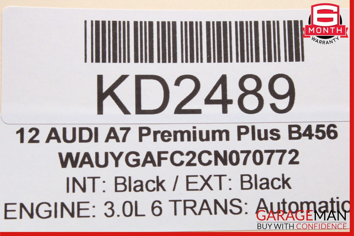 12-18 Audi A7 Front Left Interior Corner Door Window Trim 4G0857505A OEM