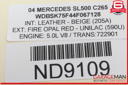 03-12 Mercedes R230 SL500 SL55 AMG SL550 Rear SAM Fuse Box Relay Module OEM