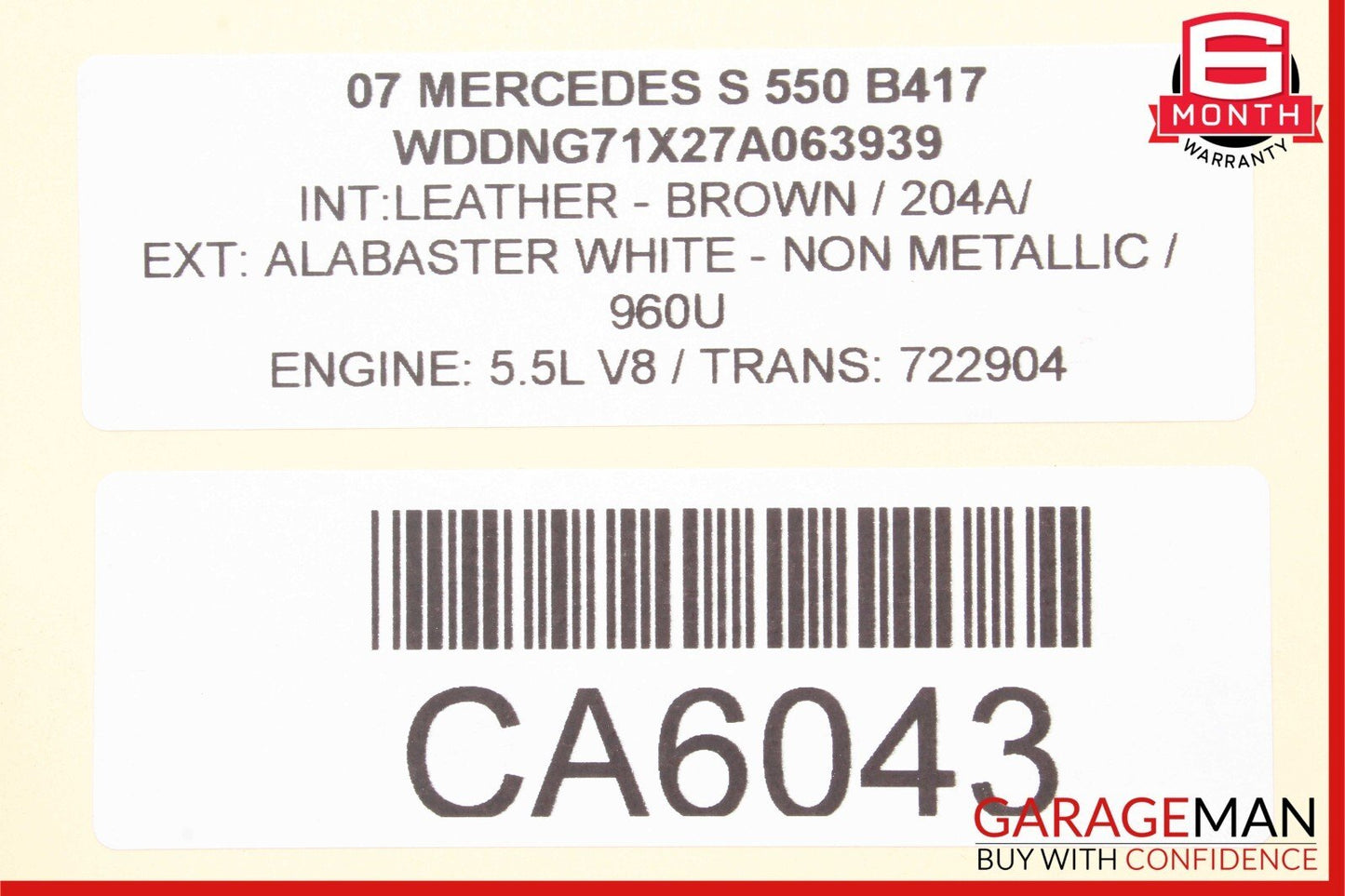 07-09 Mercedes W221 S550 S63 CL550 Brake Booster Master Cylinder 2214300430 OEM