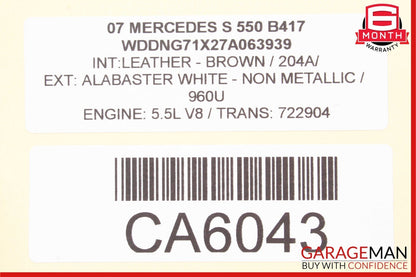07-09 Mercedes W221 S550 S63 CL550 Brake Booster Master Cylinder 2214300430 OEM
