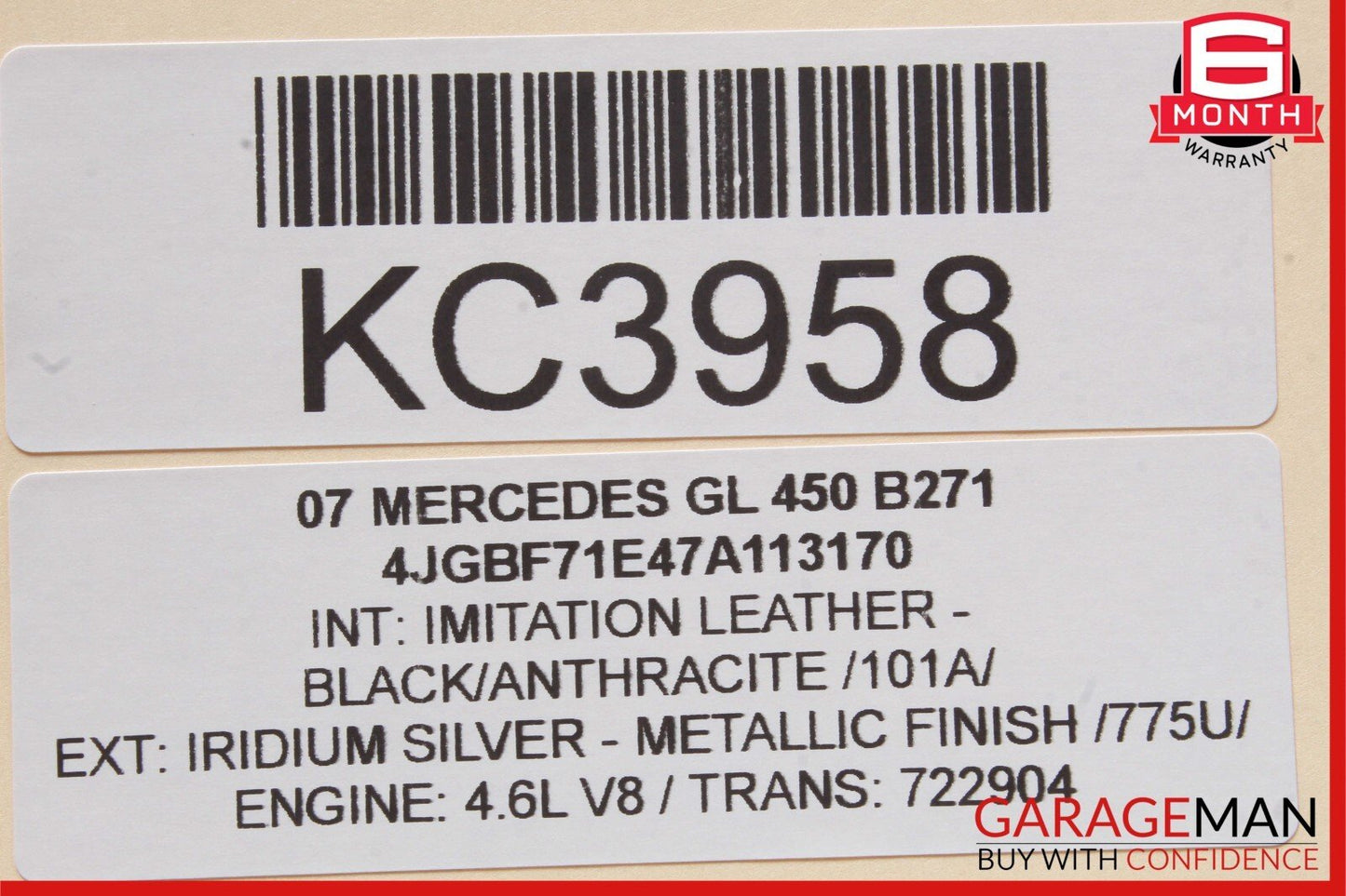 06-12 Mercedes R350 ML450 GL550 Rear Left Side Quarter Window Regulator Motor