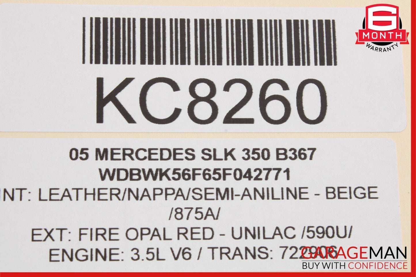 05-11 Mercedes R171 SLK350 Front Right Side Interior Door Panel Trim Assy Beige
