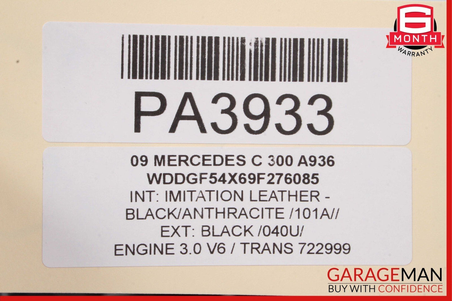 08-11 Mercedes W204 C250 C350 Front Hood Bonnet Lid Panel Cover Black OEM