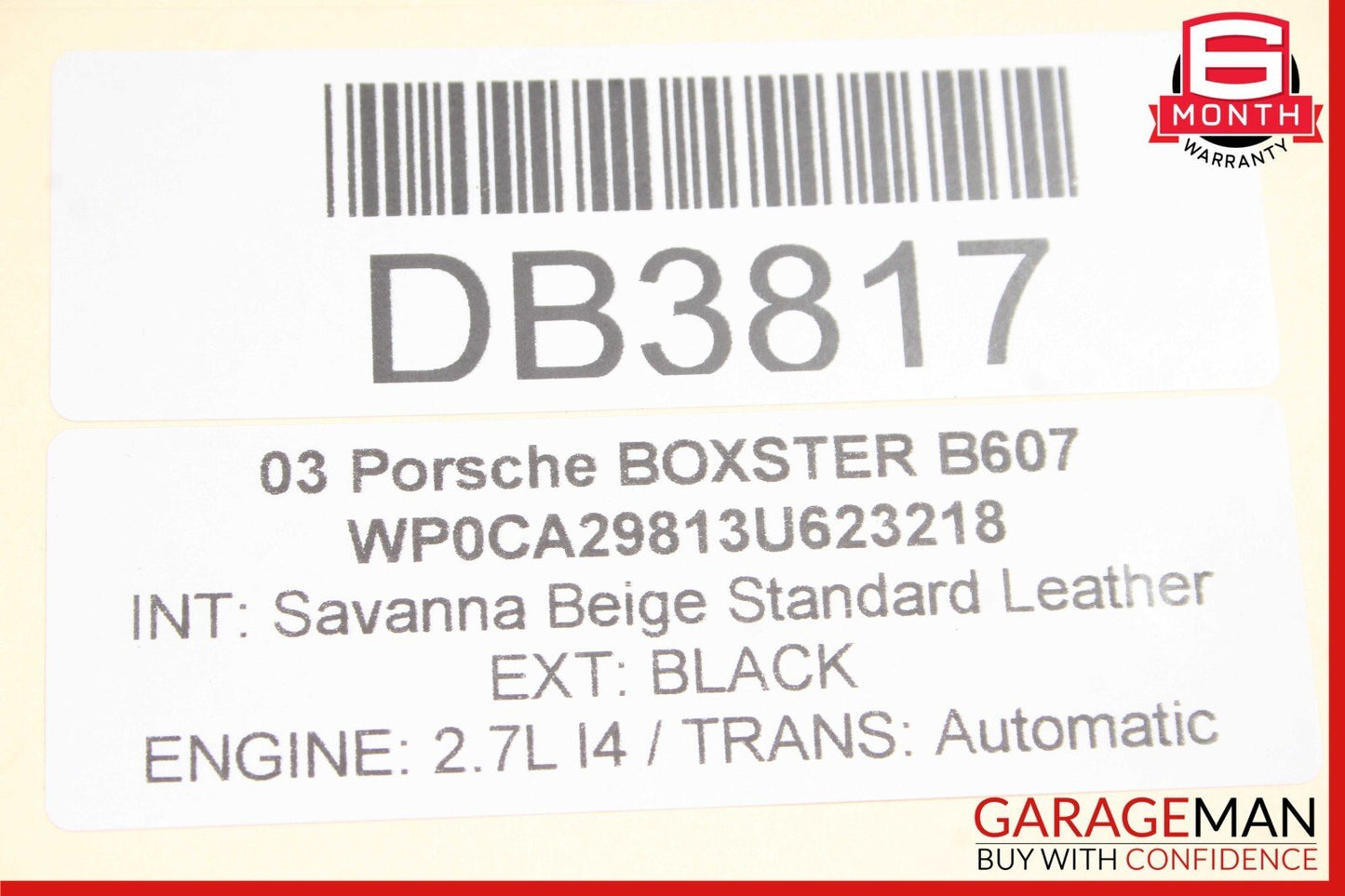 97-04 Porsche Boxster 986 Carrera 996 911 Front Right Exterior Door Shell Black