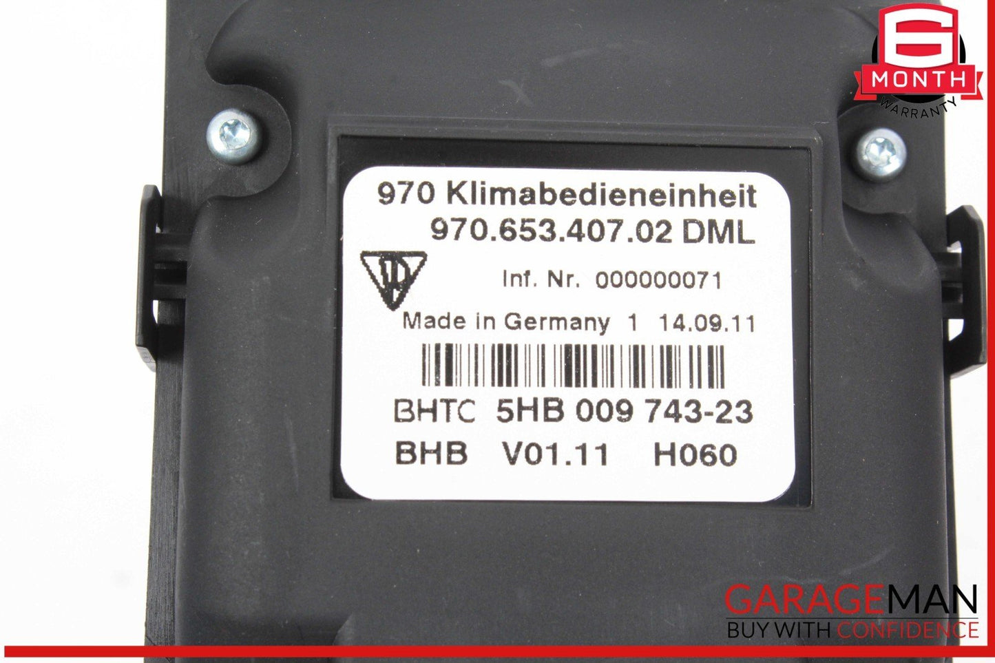 10-13 Porsche Panamera 970 Rear Seat Heater Door Lock Switch Control Panel OEM
