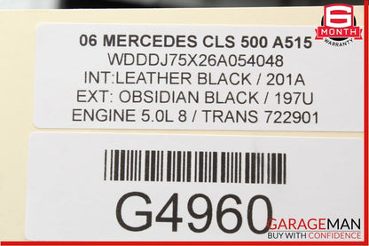 06-11 Mercedes W219 CLS350 CLS500 Front Right Side Exterior Door Handle Black
