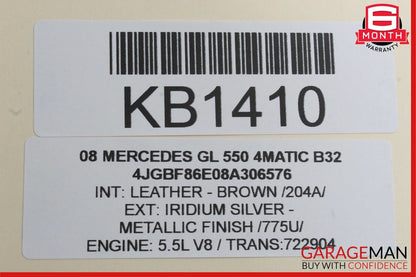 06-12 Mercedes X164 GL550 Front Right Seat Lumbar Regulator Switch Trim Brown