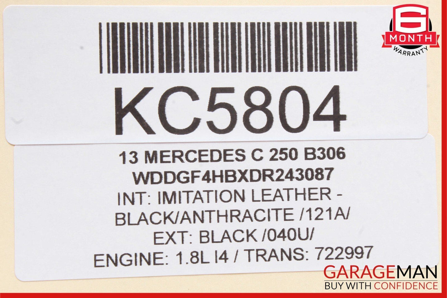 08-15 Mercedes C180 C300 GLK350 Front Left Side Seat Airbag Air Bag SRS Black