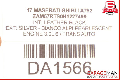14-17 Maserati Ghibli Rear Center Middle Seatbelt Seat Belt Retractor OEM