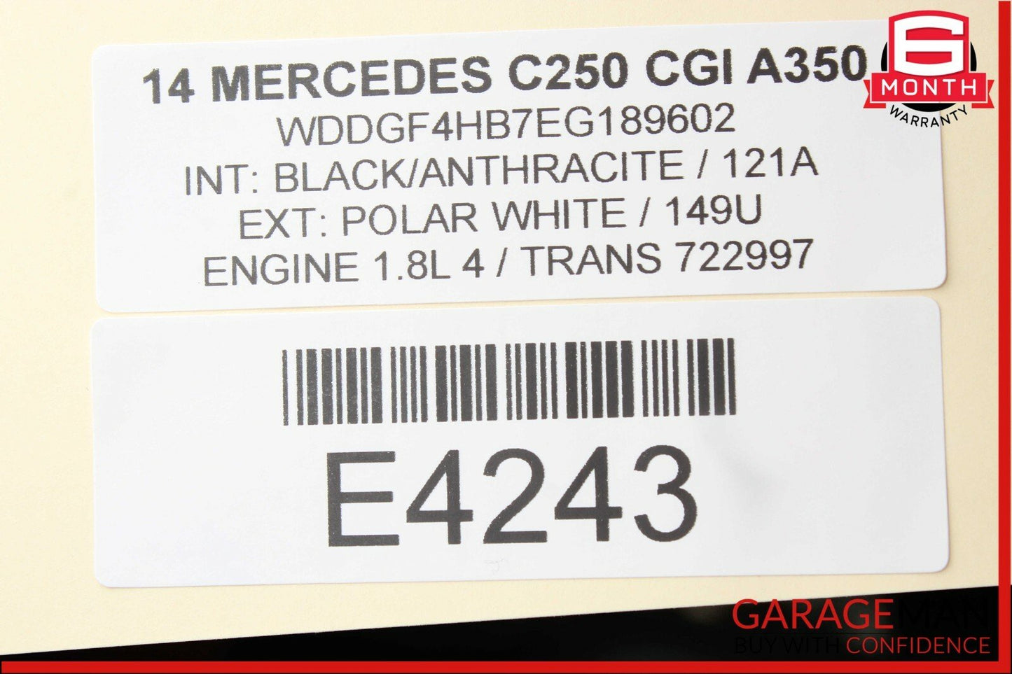 08-14 Mercedes W204 C250 C350 Rear Right Door Control Module 2189001501 OEM