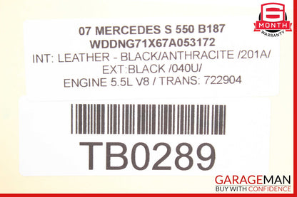 07-14 Mercedes W221 S550 S400 Rear Left Air Suspension Shock Strut Airmatic OEM