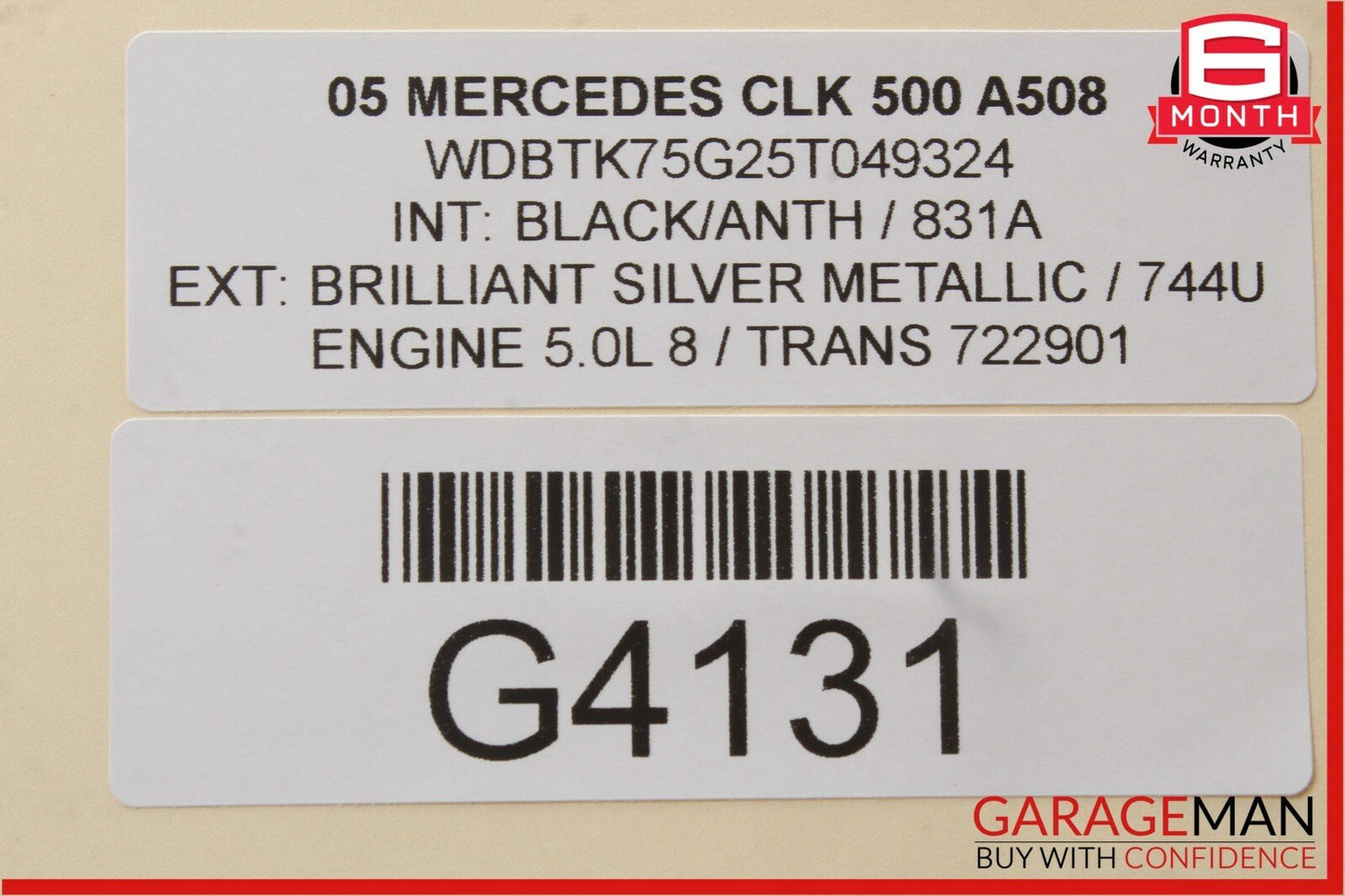 03-09 Mercedes W209 CLK500 Rear Right Side Seatbelt Seat Belt Retractor Black