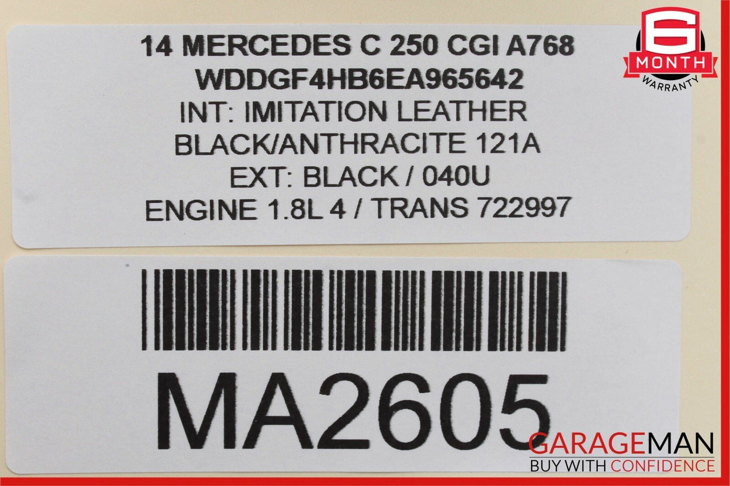 12-14 Mercedes W204 C250 C300 C350 Rear Right Exterior Door Handle Black OEM