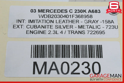 03-05 Mercedes W203 C230 Air Cooler Radiator Intercooler w/ Bracket Assembly