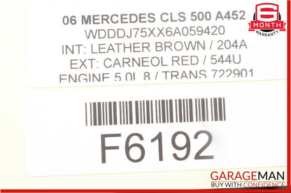 06-11 Mercedes W219 CLS500 CLS55 AMG Rear Right Door Control Module 2198200326