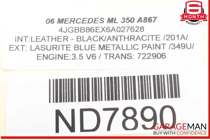 06-12 Mercedes W164 ML350 Trunk Lid Tailgate Hydraulic Pump Motor Cylinder OEM