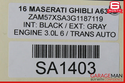 14-17 Maserati Ghibli Main Engine Motor Harness Wires Wiring Assembly 670003795
