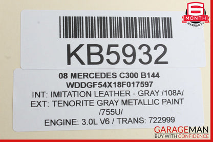 08-14 Mercedes W204 C300 C63 Rear Left Door Lock Latch Actuator OEM
