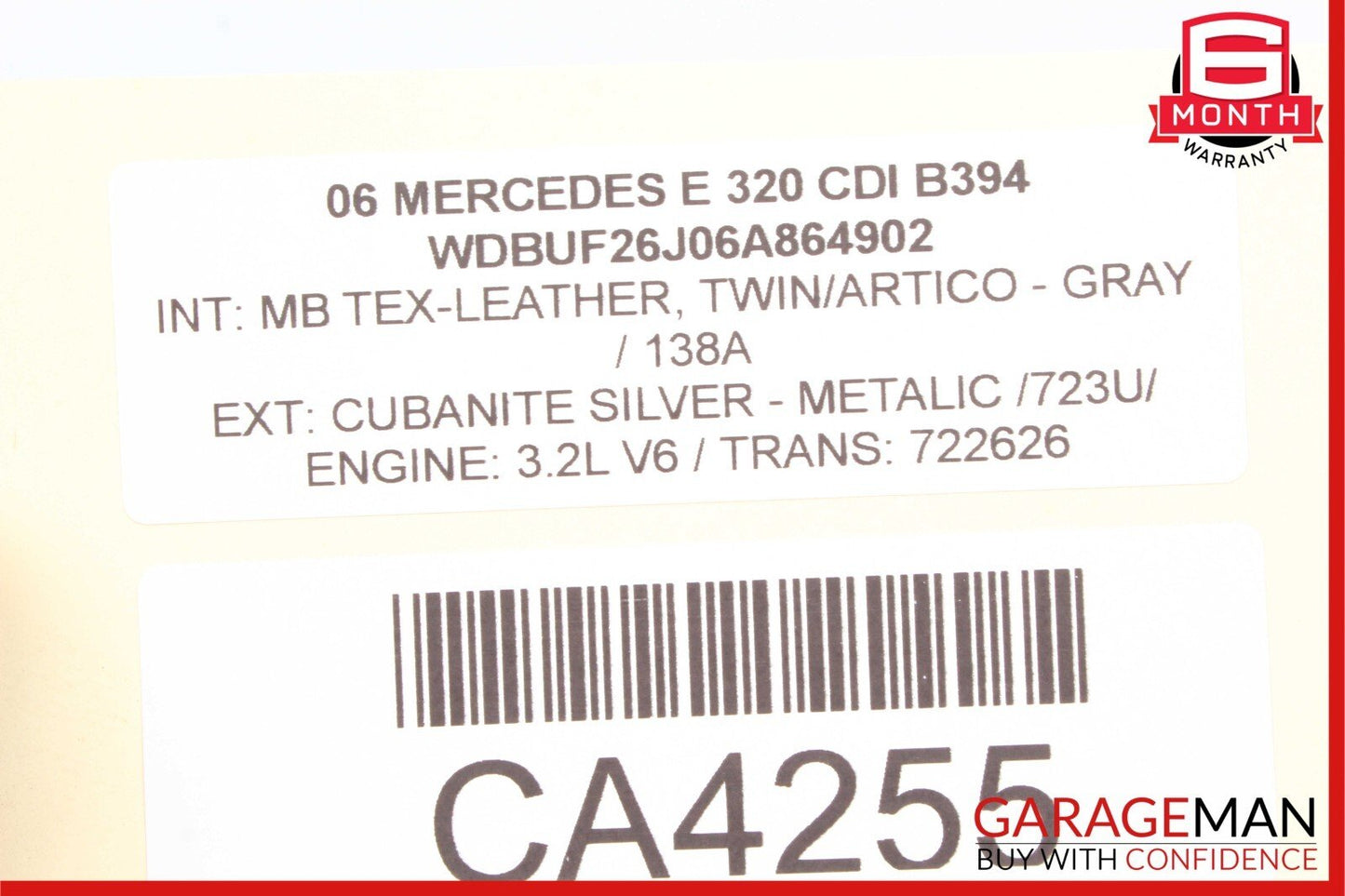 03-11 Mercedes W211 E320 E55 CLS550 Rear Overhead Dome Light Gray 2118206601 OEM
