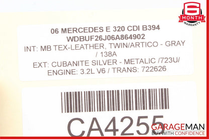 03-11 Mercedes W211 E320 E55 CLS550 Rear Overhead Dome Light Gray 2118206601 OEM