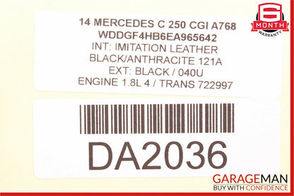 08-14 Mercedes W204 C250 Rear Left Driver Side Exterior Door Handle Black OEM
