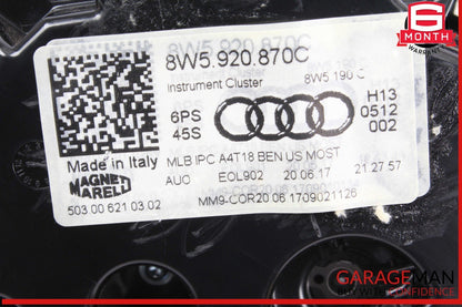 17-19 Audi A4 Quattro Speedometer Instrument Cluster Gauge 8W5920870C OEM