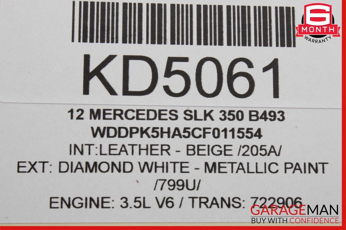 12-20 Mercedes R172 SLK350 SLC300 Left Convertible Top Main Drive Lift Cylinder