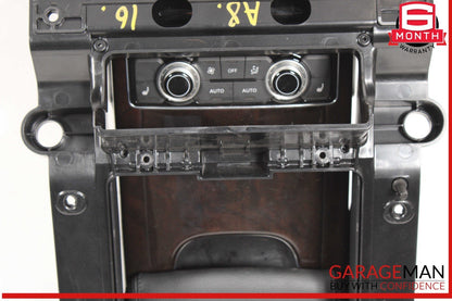 11-17 Audi A8 Rear Seat Center Console Armrest w/ Climate Controls OEM