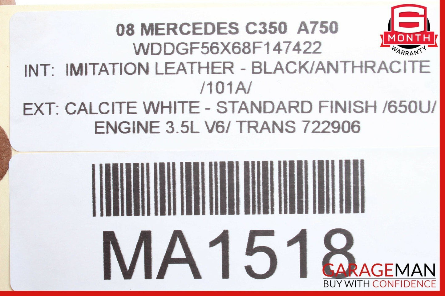 08-14 Mercedes W204 C350 C300 Rear Left Exterior Door Handle OEM