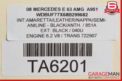 07-09 Mercedes W211 E63 AMG Left Power Steering Rack & Pinion Tie Rod Boot OEM