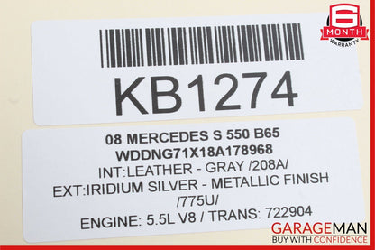 07-09 Mercedes W221 S550 Ash Tray Ashtray Lighter Compartment Trim Gray OEM