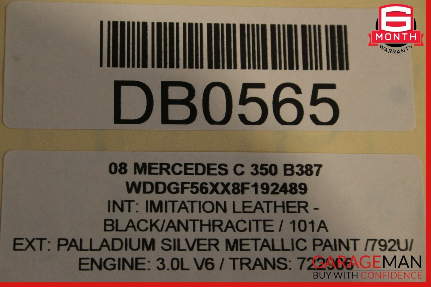 08-14 Mercedes W204 C350 Front Left Driver Side Top Upper Seat Cushion Black OEM