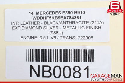 10-17 Mercedes W212 E350 Rear Right Keyless Go Exterior Door Handle OEM