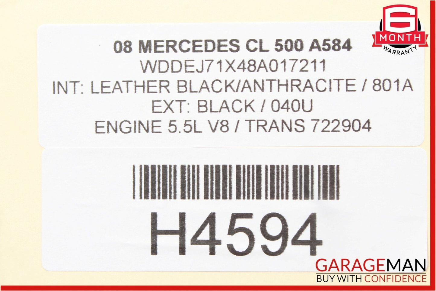 07-10 Mercedes W216 CL500 CL600 Windshield Night Vision Camera Trim Cover OEM