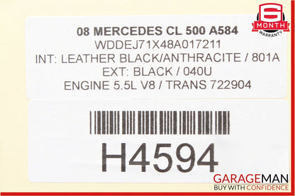 07-10 Mercedes W216 CL500 CL600 Windshield Night Vision Camera Trim Cover OEM