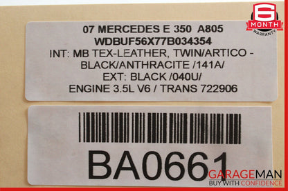 03-09 Mercedes W211 E320 E350 E63 AMG Rear Right Side Exterior Door Handle Black