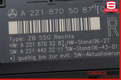 07-13 Mercedes W221 S350 S550 S400 Front Right Side Under Seat Control Unit