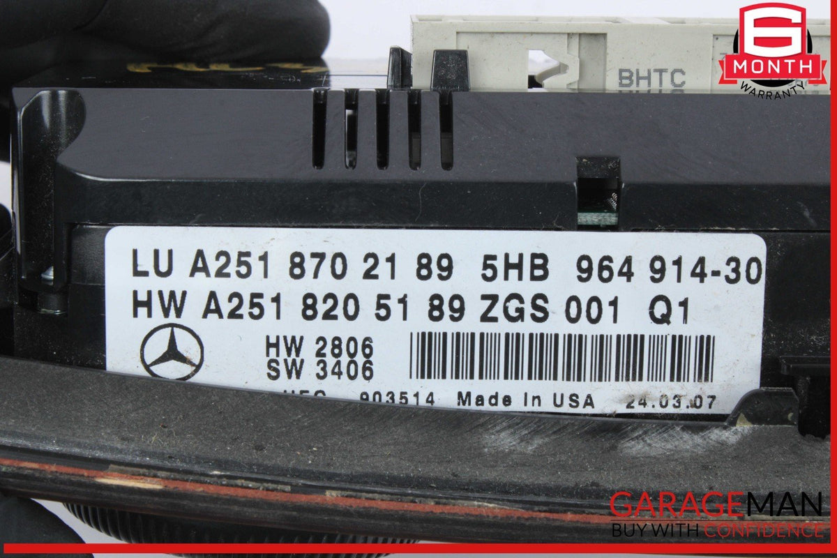 06-13 Mercedes W164 ML350 GL450 A/C AC Heater Climate Control Switch Trim OEM