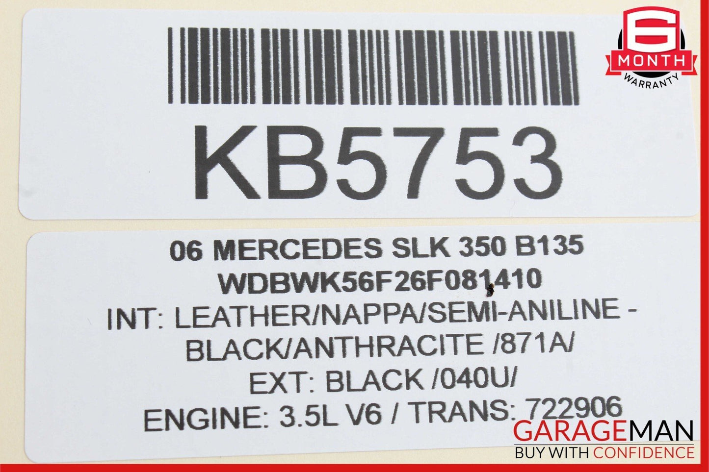 05-11 Mercedes R171 SLK350 Rear Left Convertible Top Roof Trunk Cylinder Strut