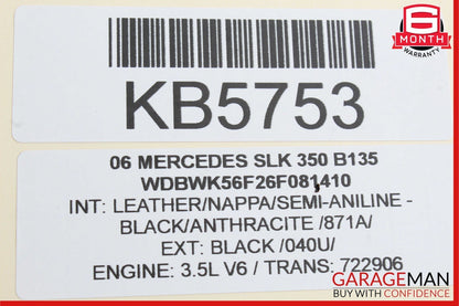 05-11 Mercedes R171 SLK350 Rear Left Convertible Top Roof Trunk Cylinder Strut