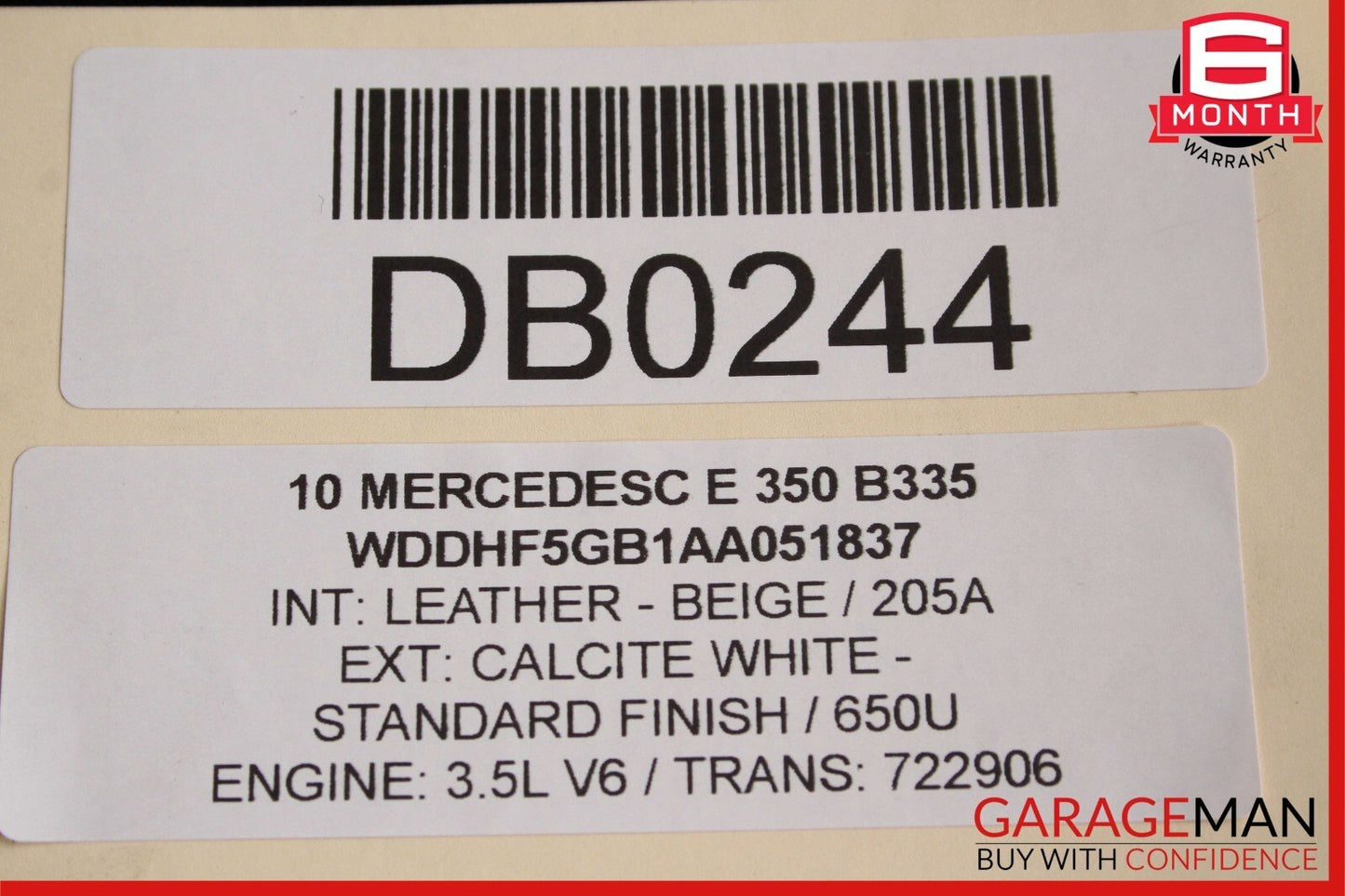 10-16 Mercedes W212 E350 E400 Front Left Driver Side Top Upper Seat Cushion OEM