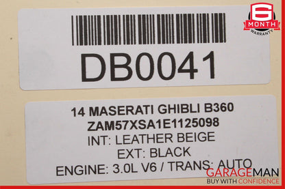14-17 Maserati Ghibli Left Driver Side Rocker Skirt Molding Trim Panel Black