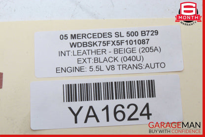 03-12 Mercedes R230 SL500 SL550 SL65 AMG Rear SAM Fuse Box Relay Module Assy