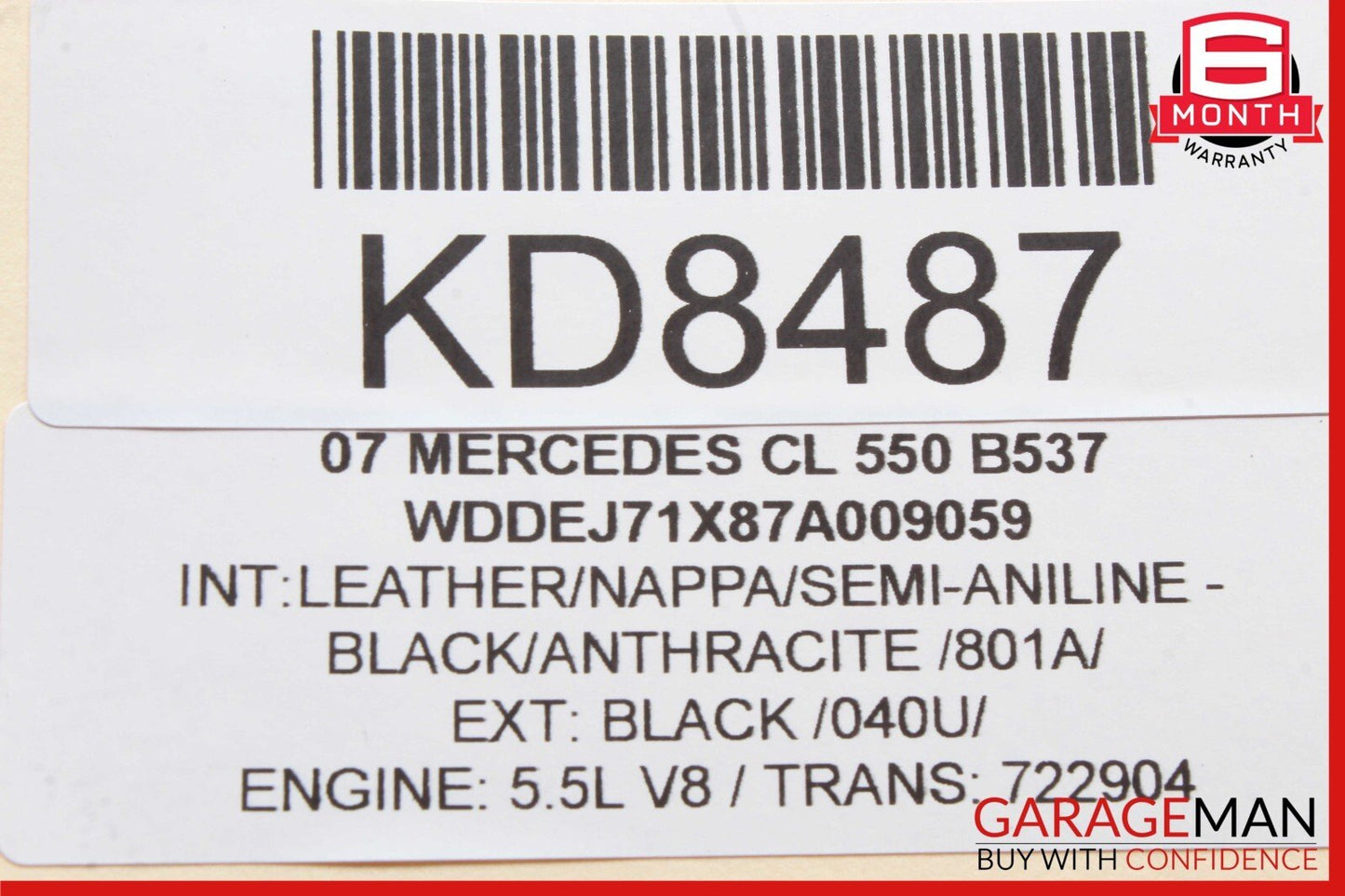 07-14 Mercedes W216 CL550 S550 Rear Left Suspension Lower Thrust Control Arm OEM
