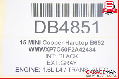 14-16 Mini Cooper Hardtop Rear Trunk Lid Hatch Tailgate OEM