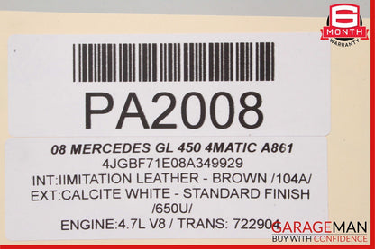 07-12 Mercedes X164 GL350 GL450 Top Upper Pano Panoramic Roof Frame Assembly OEM