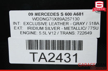 07-13 Mercedes W221 S400 S600 S63 AMG Rear Windshield Wind Shield Back Glass OEM
