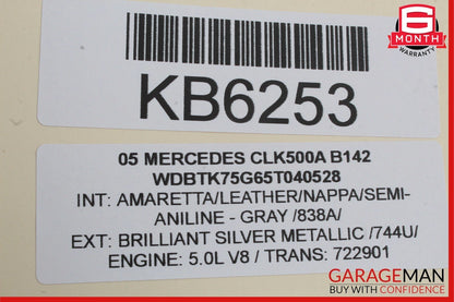 03-09 Mercedes W209 CLK500 Front Right Side Rear View Door Mirror Silver OEM