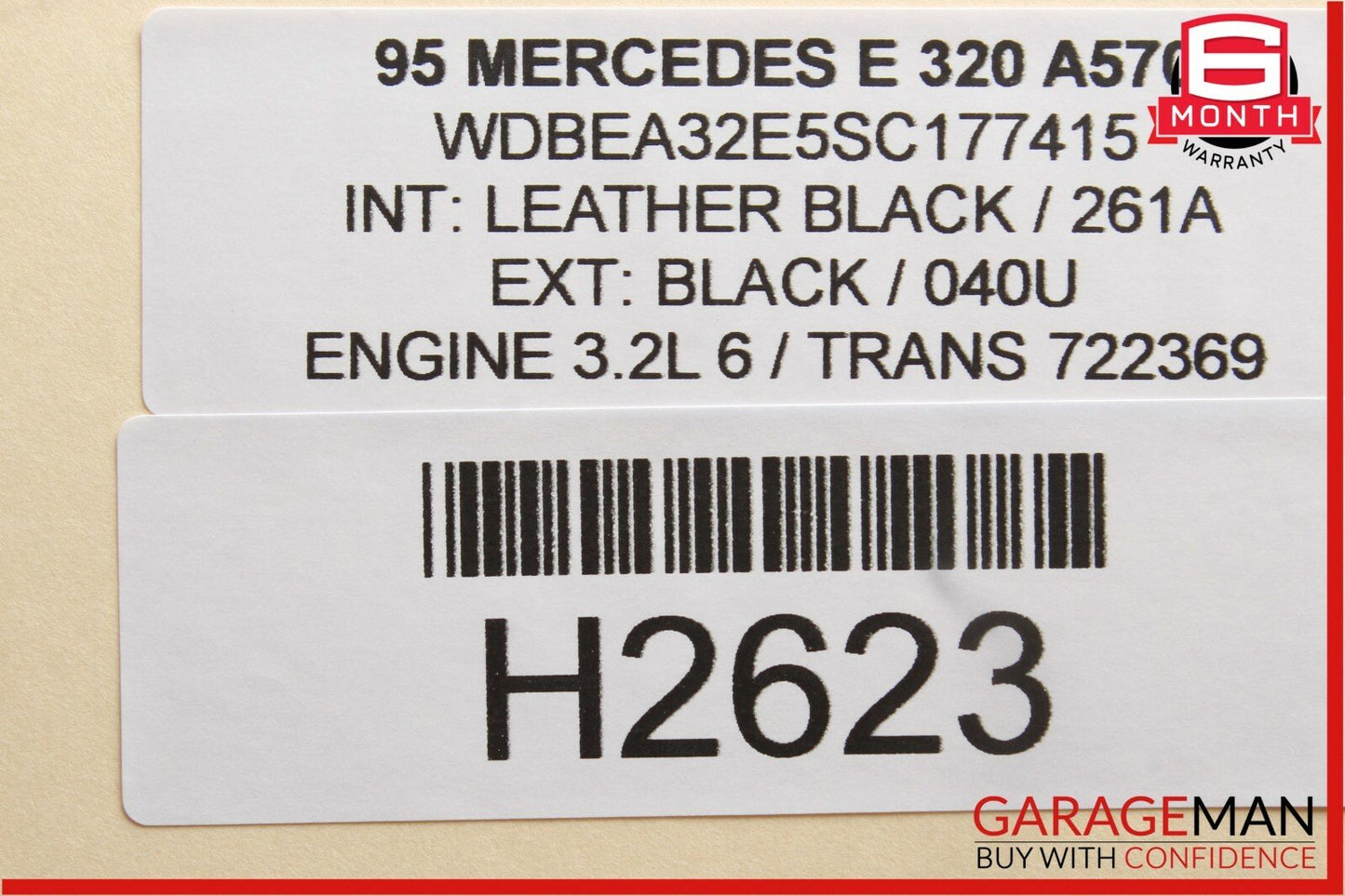 86-95 Mercedes W124 E320 Sedan Rear Right Side Interior Door Pull Handle OEM