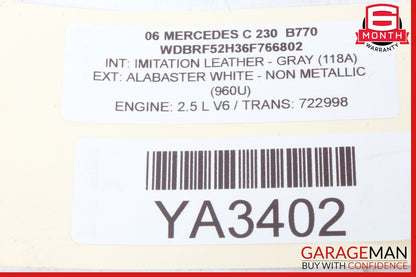 05-07 Mercedes W203 C230 C280 Dash Hazard Door Lock ESP Control Switch Module